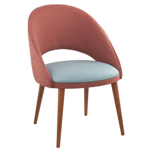 contemporary chair / upholstered / fabric / wood