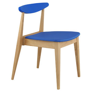 contemporary chair / stackable / wooden / contract