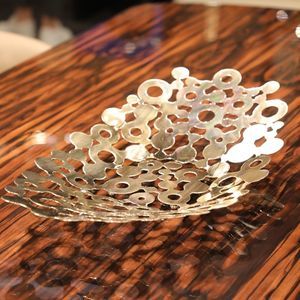 gold-plated brass fruit basket