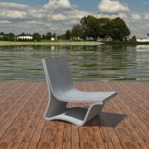 minimalist design sun lounger / high-performance concrete / garden / pool