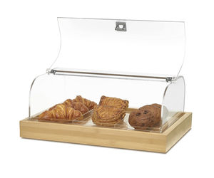 countertop display case / contemporary / glass / bamboo