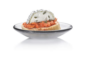 soup plate / round / glass / commercial