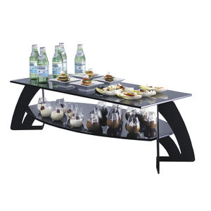 food display rack / steel / glass / table-type