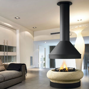 wood-burning fireplace