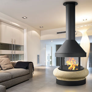 Wood-burning fireplace - ZEUS - TRAFORART - gas / bioethanol / contemporary