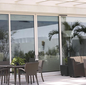 sliding patio door / aluminum / double-glazed / acoustic