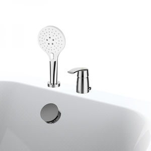 shower mixer tap / for bathtubs / deck-mounted / chromed metal