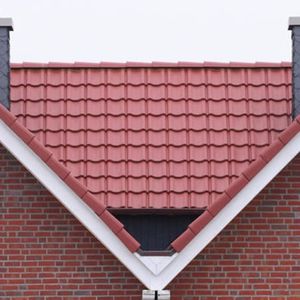 french roof tile / concrete / red / smooth