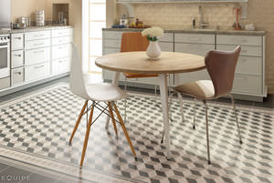 indoor mosaic tile / kitchen / floor / porcelain stoneware