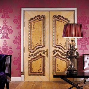 indoor door / swing / wooden / with gold decoration