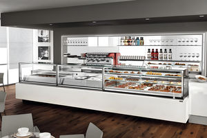 pastry shop refrigerated counter