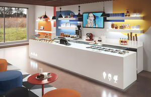 pastry shop refrigerated counter