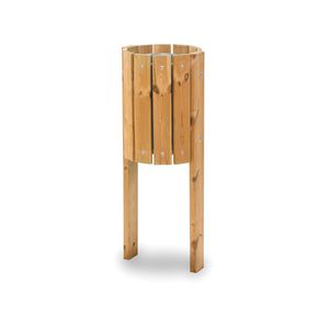 public trash can / wooden