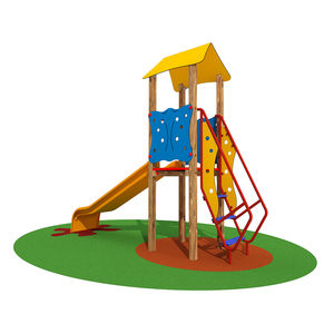 playground play structure / for public entity / polyethylene / pine