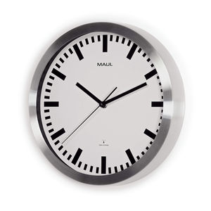 traditional clocks / analog / wall-mounted / brushed aluminum