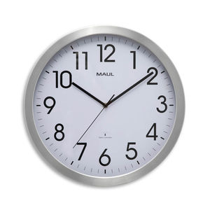 contemporary clocks / analog / wall-mounted / brushed aluminum
