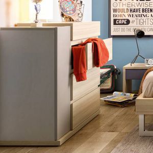 contemporary chest of drawers / oak / melamine / child's