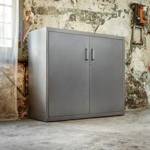 tall filing cabinet / steel / with hinged door / contemporary
