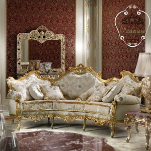 semicircular sofa / classic / fabric / solid wood