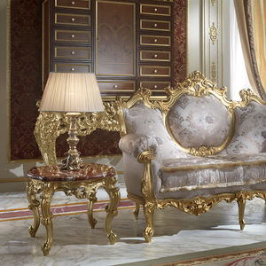 New Baroque design coffee table / solid wood / solid wood base / square