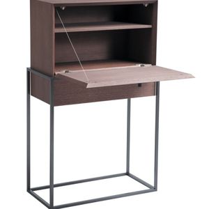 contemporary secretary desk / wooden / metal / with storage