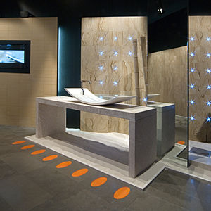 countertop washbasin / natural stone / contemporary