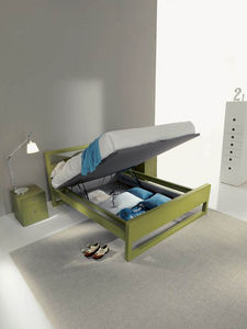 double bed / contemporary / with in-base storage / wooden
