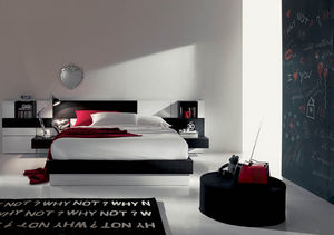 double bed / contemporary / with integrated bedside table / MDF