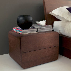 contemporary bedside table / wooden / square