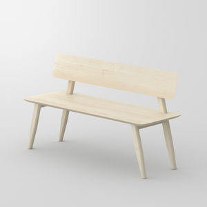contemporary bench / solid wood / with backrest