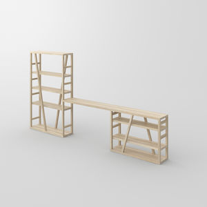 room divider shelf / design / oak / walnut