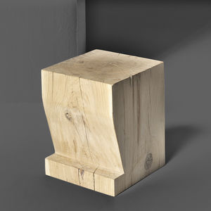 Scandinavian design stool / oak / solid wood / oiled wood