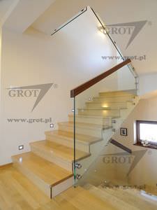 steel railing / glass panel / indoor / for stairs