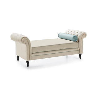 traditional upholstered bench / fabric / contract / beige