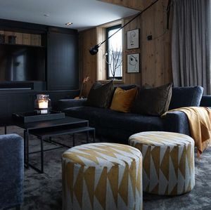 contemporary pouf / fabric / upholstered / contract