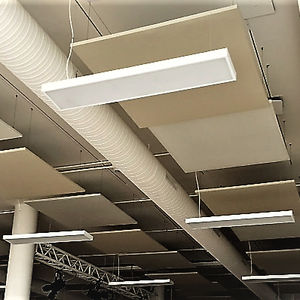 interior sound-absorbing panel / for false ceilings / for ceilings / textile