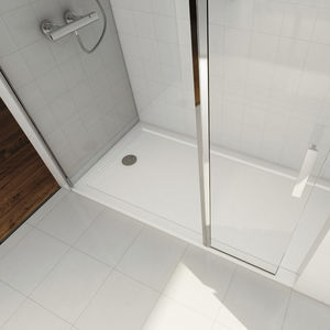 rectangular shower base / floor level / resin / Solid Surface
