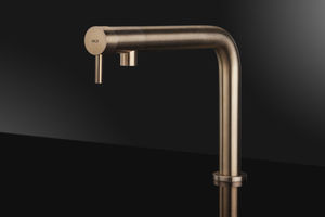 stainless steel mixer tap / kitchen / 1-hole / swivel spout