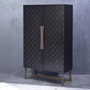 high sideboard / contemporary / wooden / with glass panel