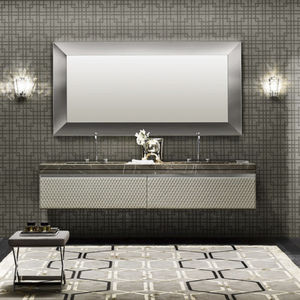 double vanity top / marble / synthetic leather