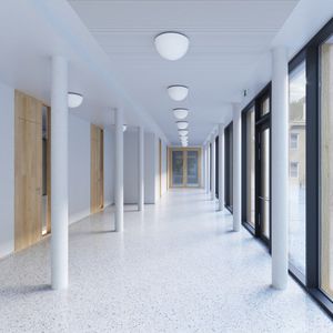 contemporary ceiling light / round / blown glass / brass