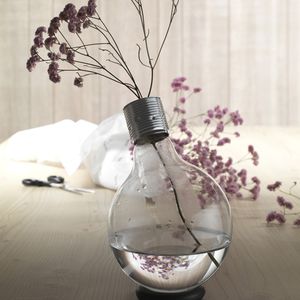 original design vase / glass / chromed metal