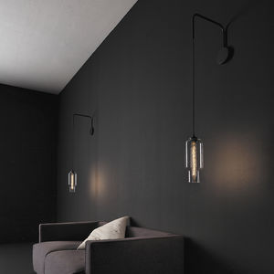 contemporary wall light / brass / blown glass / incandescent