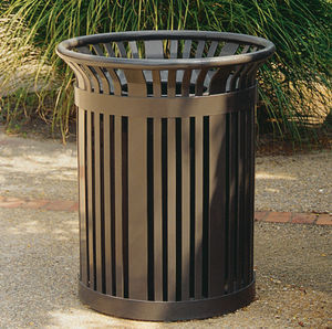 Public trash can - S-42 - Victor Stanley - steel / with built-in ...