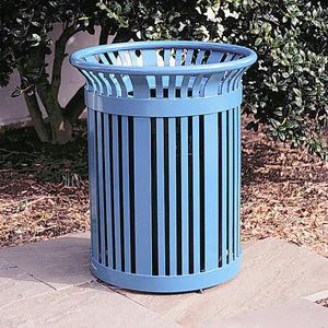 Public trash can - S-42 - Victor Stanley - steel / with built-in ...