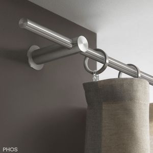 brushed stainless steel curtain rod