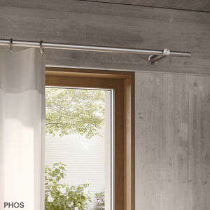 brushed stainless steel curtain rod