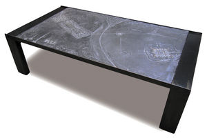 contemporary coffee table / metal / engineered stone / rectangular