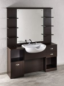 hairdresser cabinet with washbasin