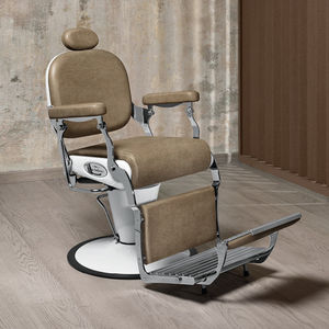 chromed metal barber chair